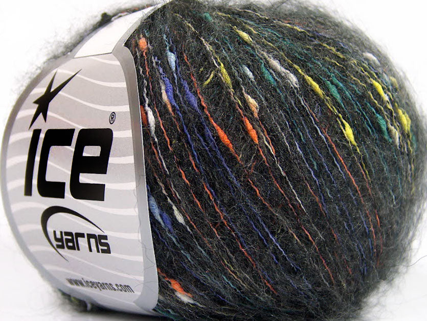 Lot of 8 Skeins ICE MOHAIR SHRIMP (25% Mohair) Hand Knitting Yarn Dark Grey