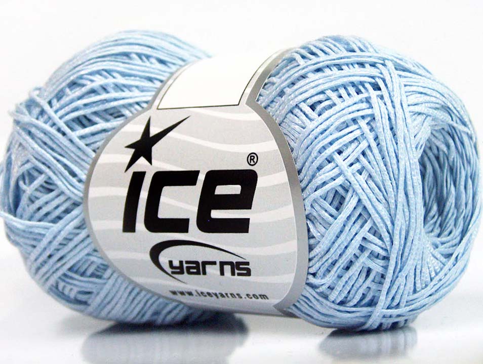 Lot of 8 Skeins ICE URBAN COTTON LUX (60% Cotton 28% Viscose) Yarn Light Blue