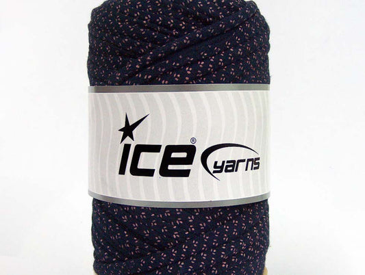 250 gr ICE UPCYCLED FABRIC 250 (95% Cotton 5% Elastan) Yarn Navy Light Pink
