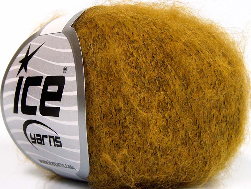 Lot of 10 Skeins Ice Yarns KID MOHAIR FINE (30% Kid Mohair) Yarn Olive Green