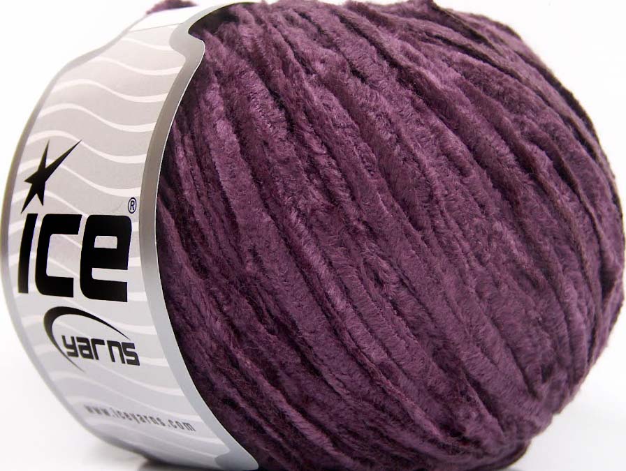 Lot of 8 Skeins ICE CHENILLE LIGHT (100% Microfiber) Hand Knitting Yarn Purple