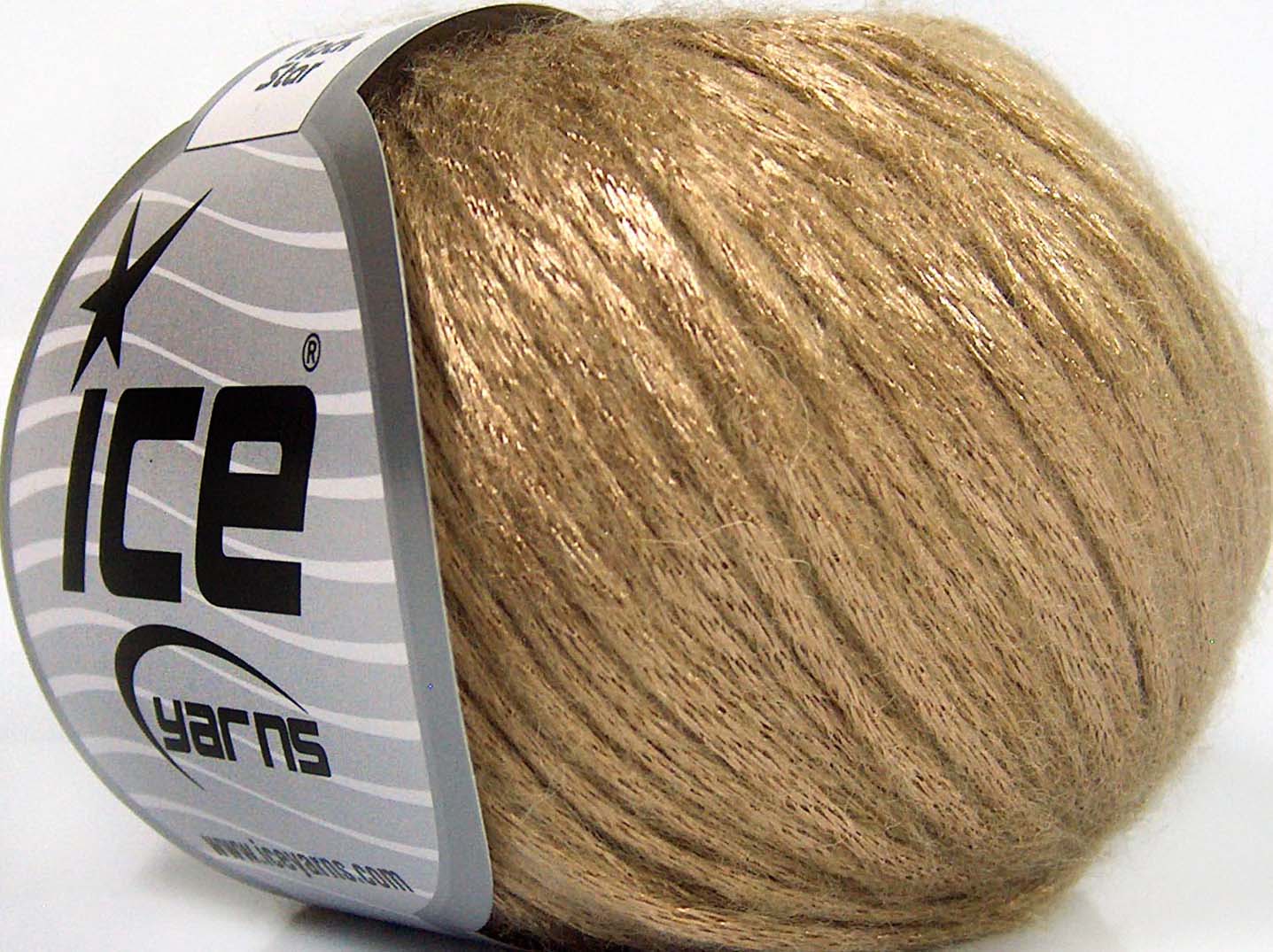Lot of 8 Skeins Ice Yarns ROCK STAR (19% Merino Wool) Yarn Light Camel
