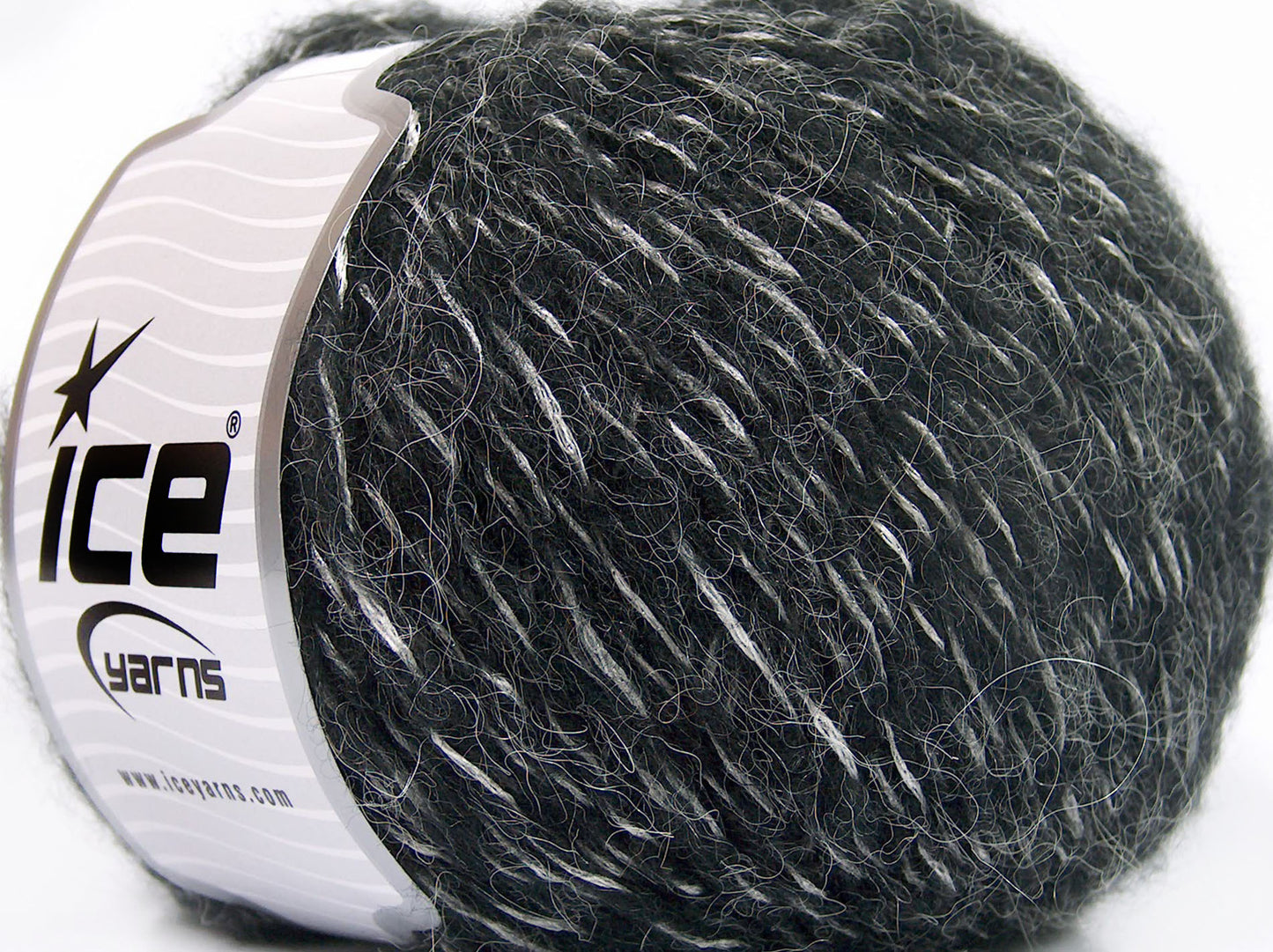 Lot of 4 x 100gr Skeins Ice Yarns ALPACA SHINE (19% Alpaca) Yarn Black Silver
