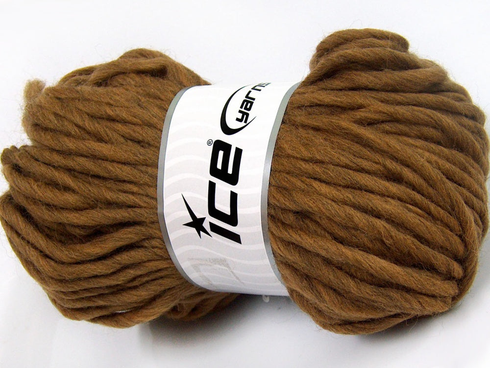 Lot of 4 x 100gr Skeins Ice Yarns PURE WOOL SUPERBULKY (100% Australian Wool) Yarn Light Brown