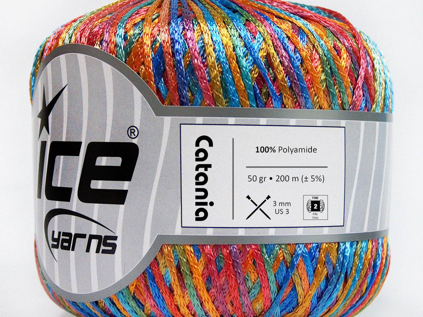 Lot of 6 Skeins Ice Yarns CATANIA Hand Knitting Yarn Blue Turquoise Red Copper