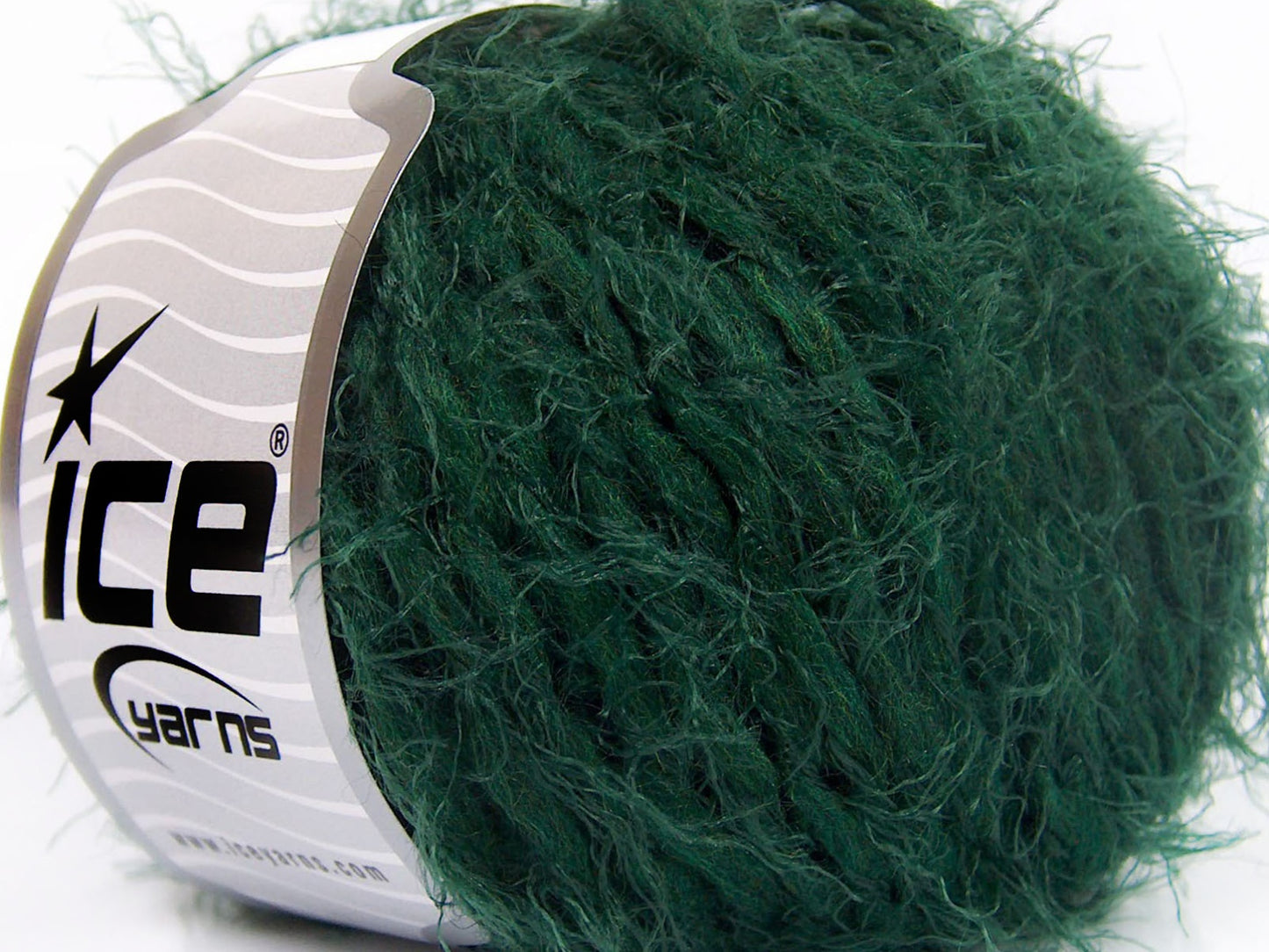 Lot of 8 Skeins Ice Yarns SALE EYELASH (30% Wool) Yarn Emerald Green