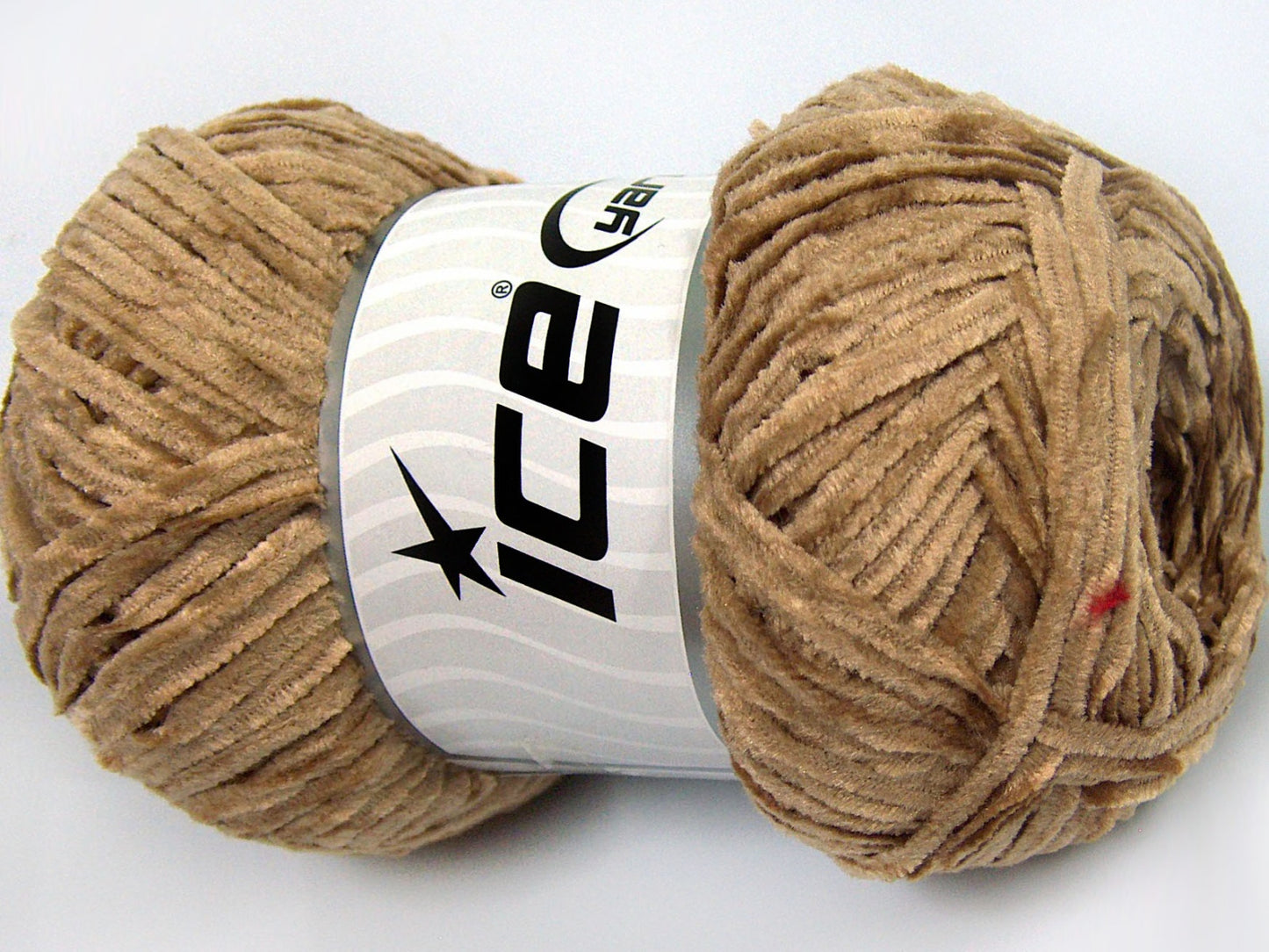 Lot of 4 x 100gr Skeins Ice Yarns CHENILLE LIGHT 100 (100% MicroFiber) Yarn Light Camel