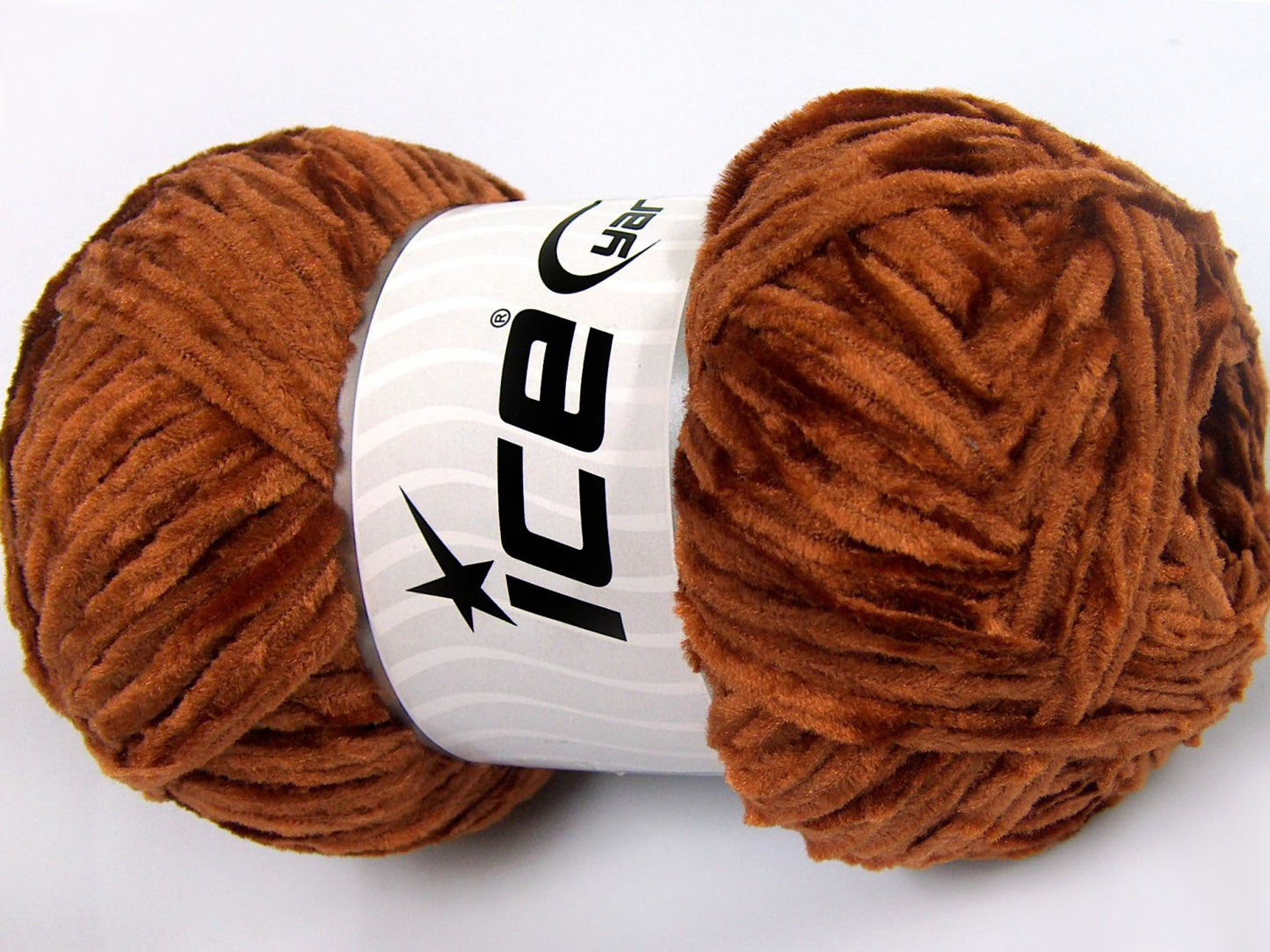Lot of 4 x 100gr Skeins Ice Yarns CHENILLE LIGHT 100 (100% MicroFiber) Yarn Caramel