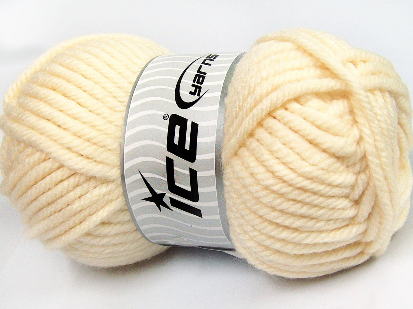 Lot of 2 x 200gr Skeins Ice Yarns SUPERWASH WOOL JUMBO (25% Superwash Wool) Yarn Cream