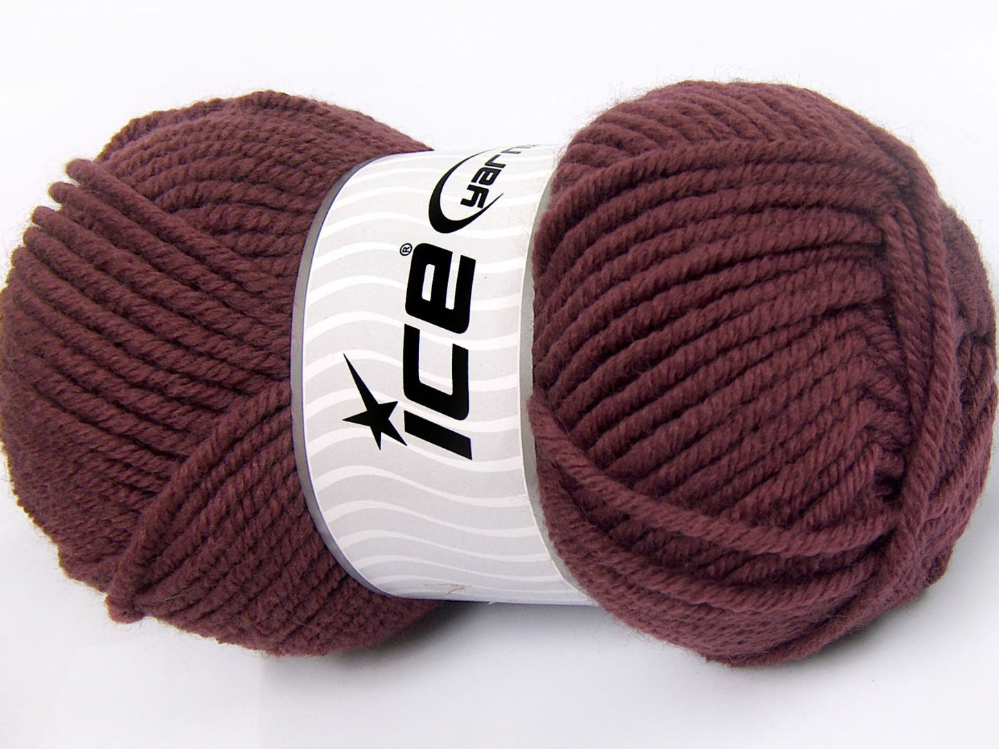 Lot of 4 x 100gr Skeins Ice Yarns WOOL CHUNKY (30% Wool) Yarn Rose Brown
