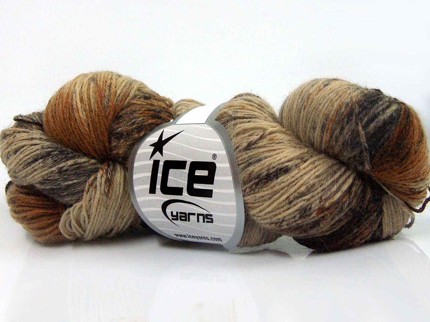 Lot of 4 x 100gr Skeins Ice Yarns HAND DYED SOCK YARN (75% SuperWash Wool) Yarn Brown Shades Orange