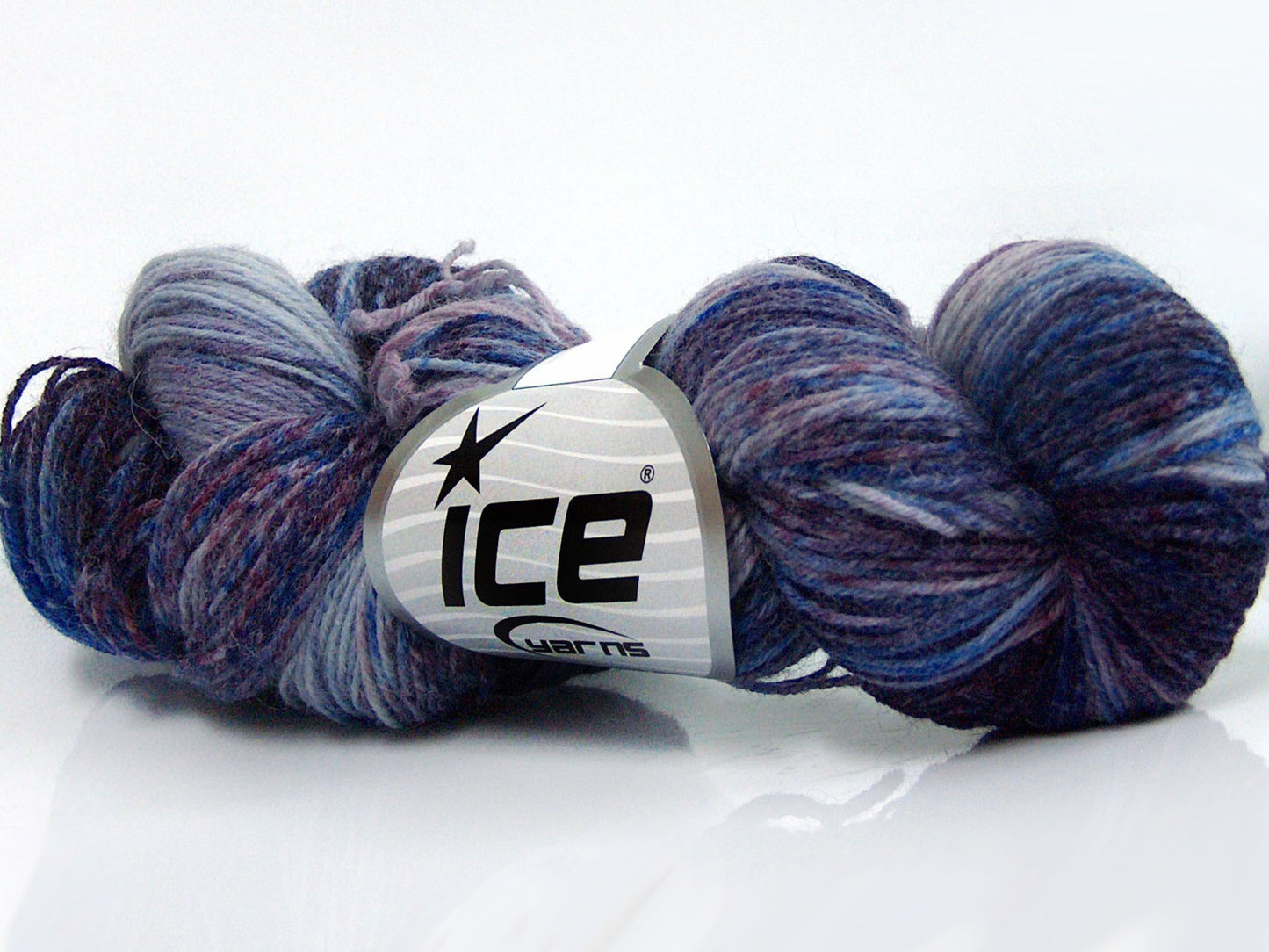 Lot of 4 x 100gr Skeins Ice Yarns HAND DYED SOCK YARN (75% SuperWash Wool) Yarn Maroon Shades Blue Shades