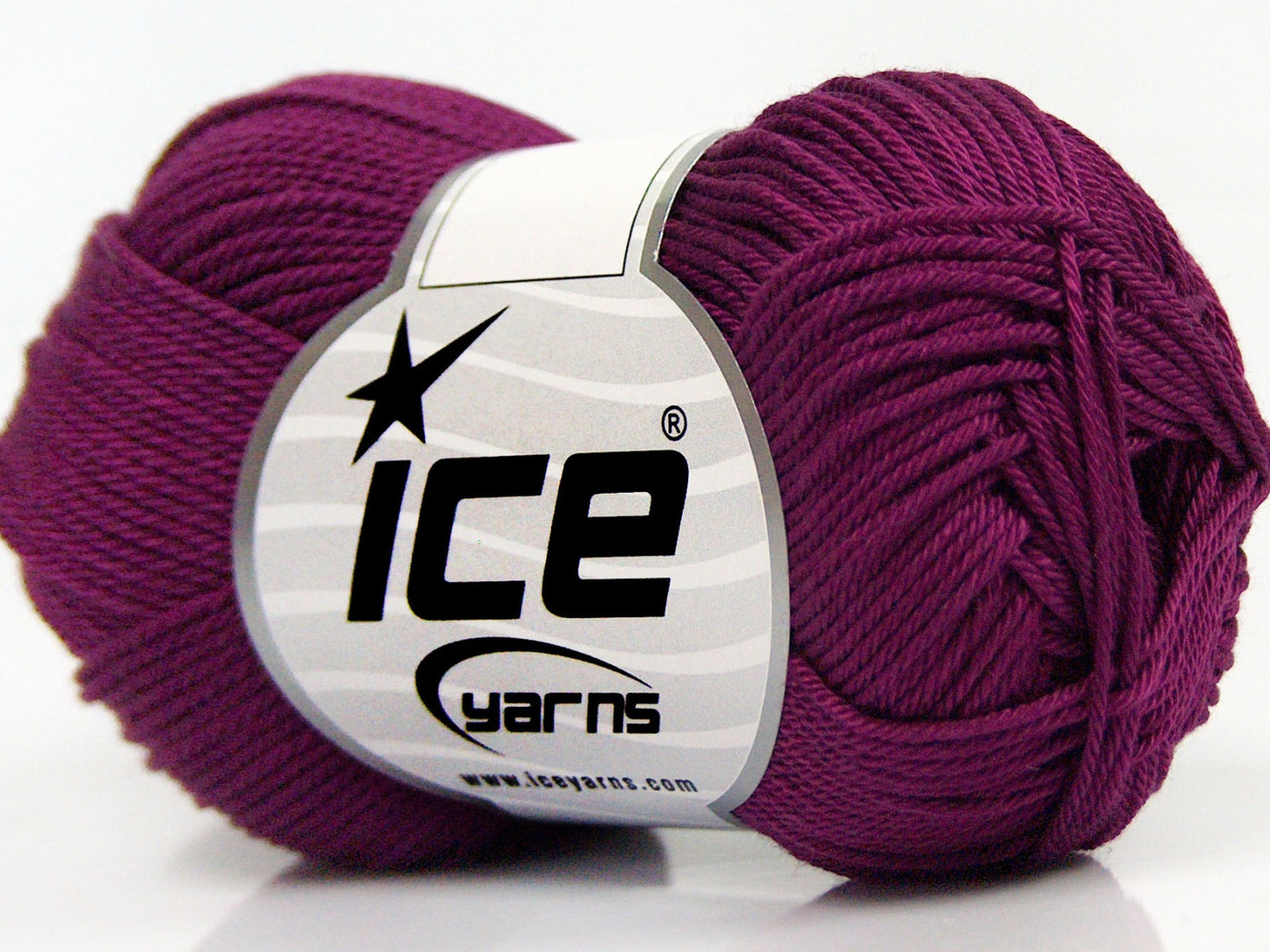 Lot of 6 Skeins Ice Yarns GIZA COTTON Hand Knitting Yarn Dark Burgundy