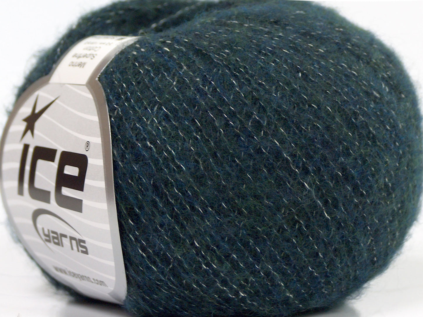Lot of 10 Skeins Ice Yarns MERINO SUPERFINE COTTON (66% Extrafine Merino Wool 16% Cotton) Yarn Dark Teal Green