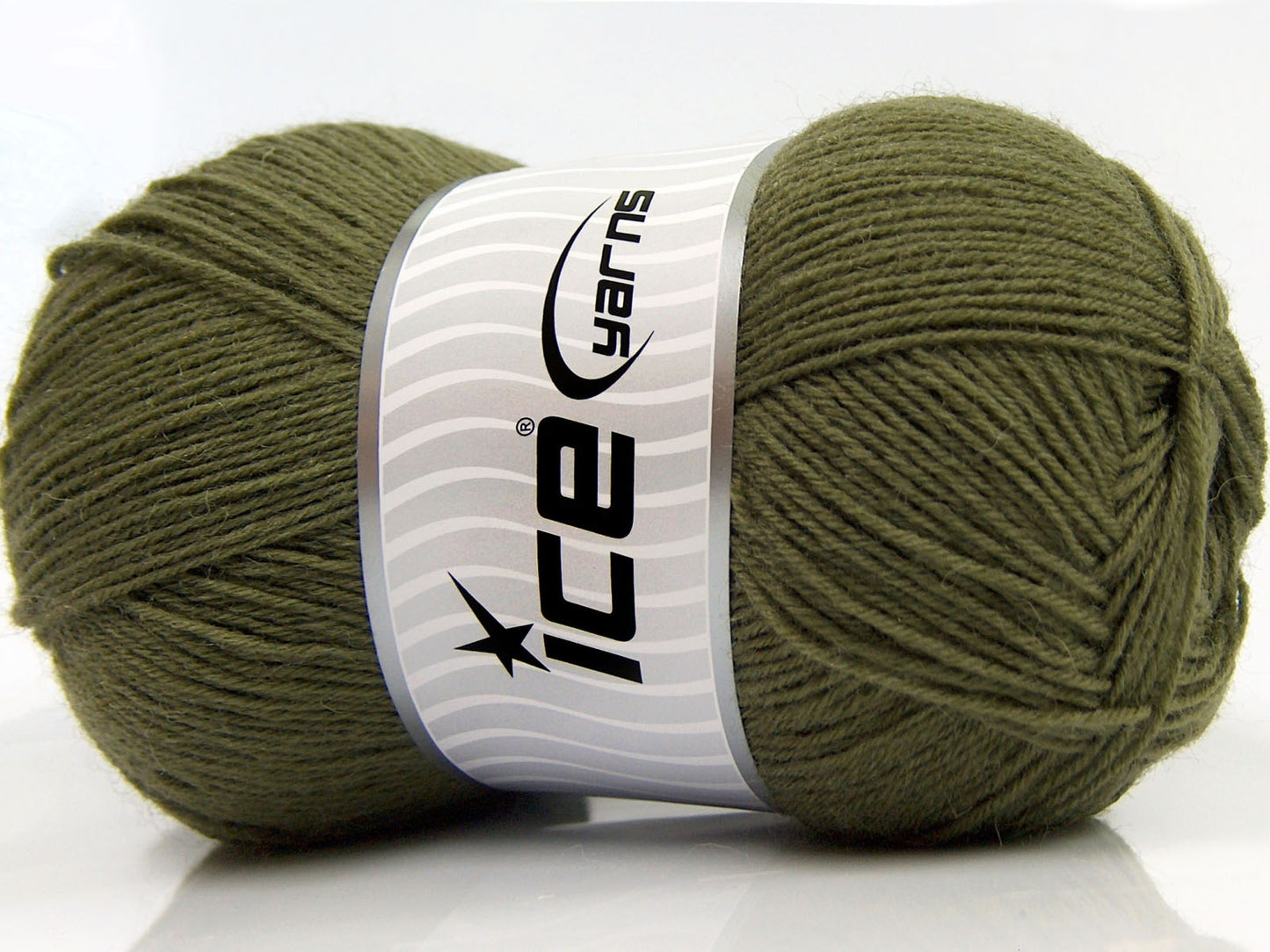 Lot of 4 x 100gr Skeins Ice Yarns SOLID SOCK (75% Superwash Wool) Yarn Khaki