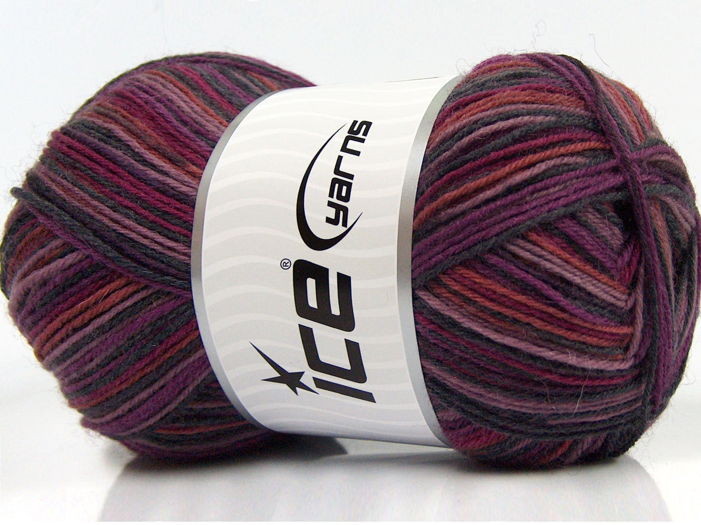 Lot of 4 x 100gr Skeins Ice Yarns MAGIC SOCK (75% Superwash Wool) Yarn Purple Shades Fuchsia