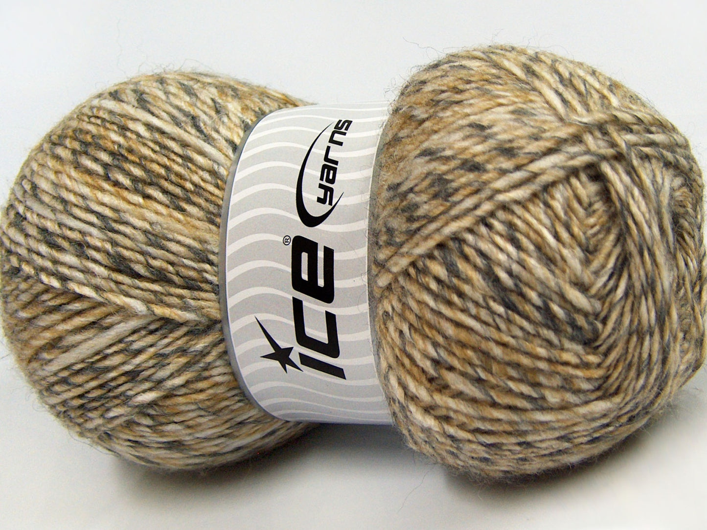 Lot of 2 x 150gr Skeins Ice Yarns HARMONY ALPACA (19% Alpaca 10% Wool) Yarn Cream Gold Grey