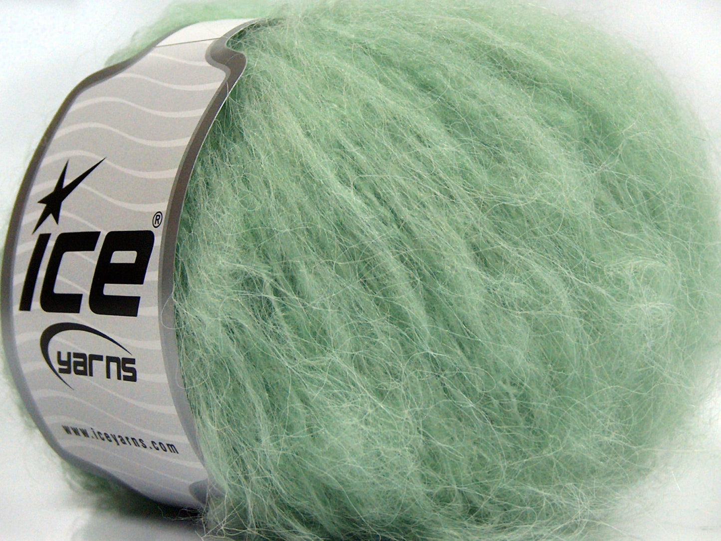Lot of 8 Skeins Ice Yarns KAN MOHAIR (20% Mohair 25% Wool) Yarn Mint Green