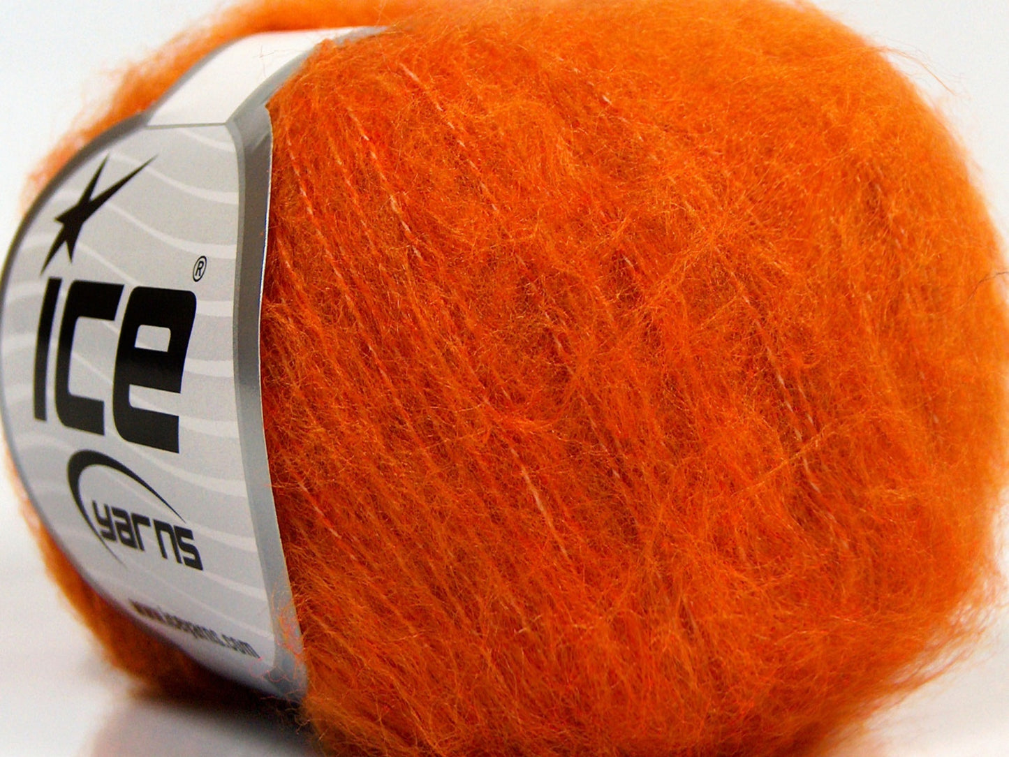 Lot of 10 Skeins Ice Yarns FLUFFY SUPERFINE (20% Wool) Yarn Dark Orange