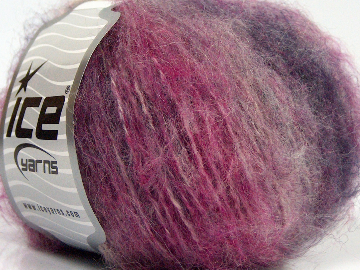 Lot of 8 Skeins Ice Yarns SALE LUXURY-PREMIUM (15% Mohair 25% Wool) Yarn Purple Shades White