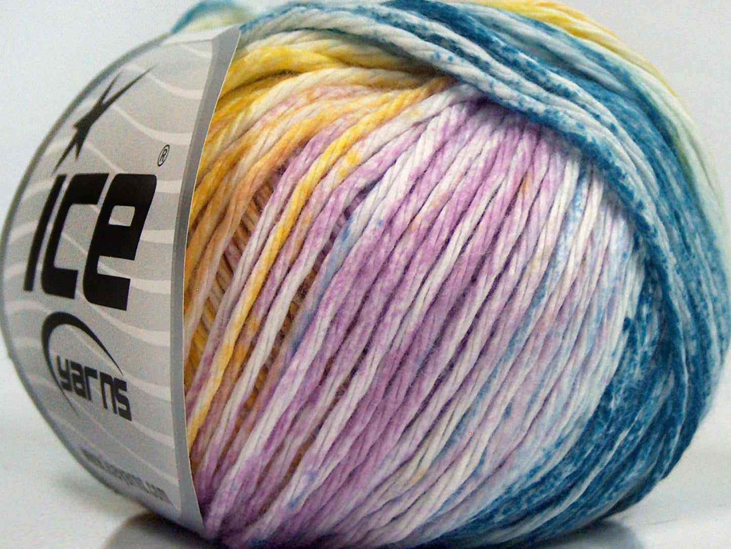 Lot of 8 Skeins Ice Yarns MONA LISA (100% Cotton) Yarn Oil Blue Pink Shades Green Yellow