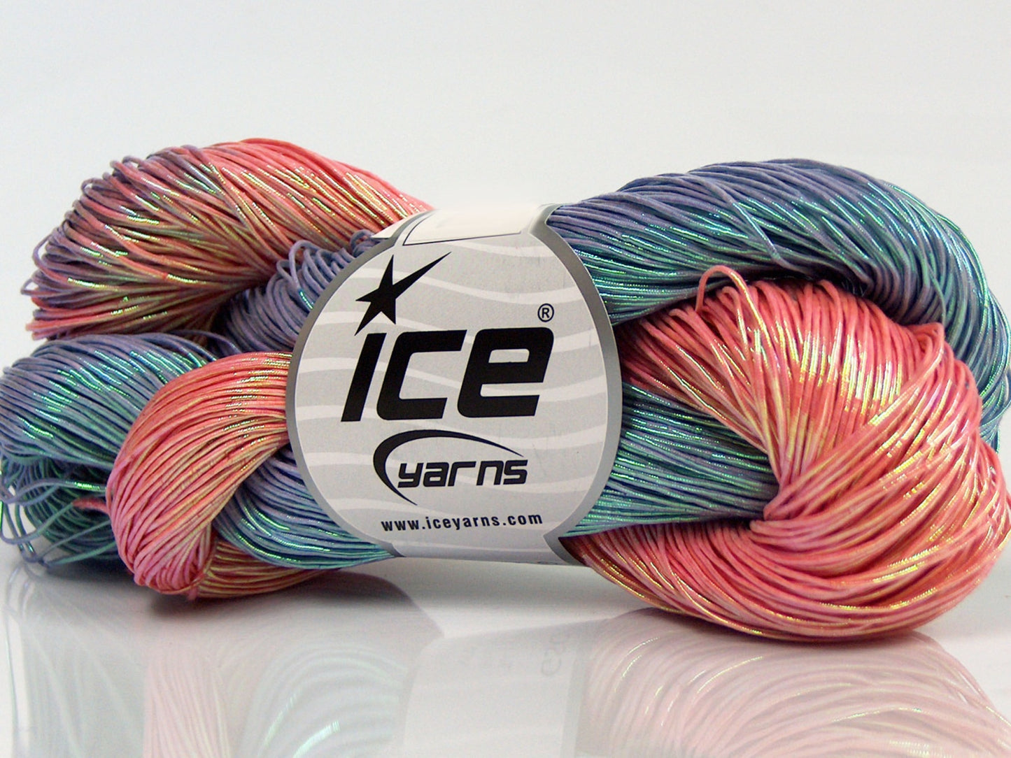 Lot of 3 x 100gr Skeins Ice Yarns HAND PAINTED COTTON (40% Cotton) Yarn Pink Lilac