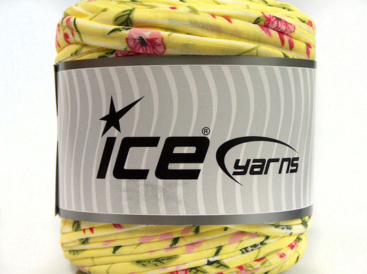 600 gr ICE YARNS UPCYCLED FABRIC 600 (95% Cotton 5% Elastan) Yarn Yellow