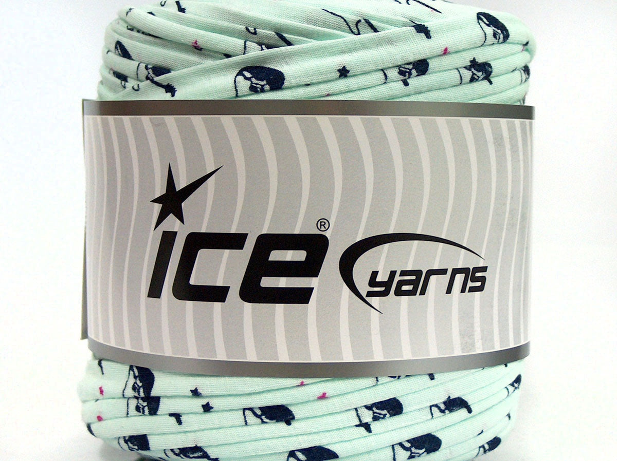 600 gr ICE YARNS UPCYCLED FABRIC 600 (95% Cotton 5% Elastan) Yarn Mint Green