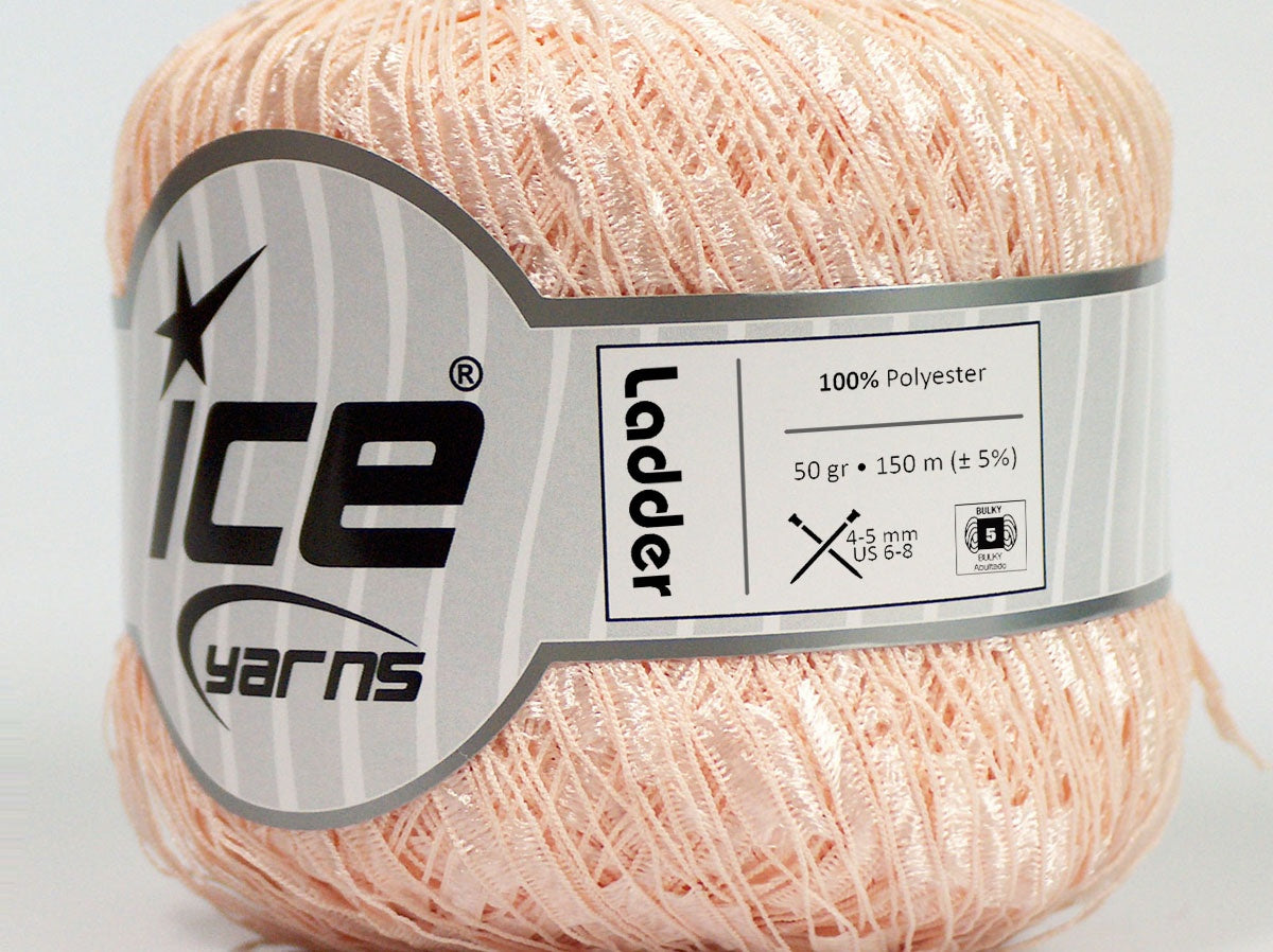 Lot of 6 Skeins Ice Yarns Trellis LADDER Hand Knitting Yarn Light Salmon