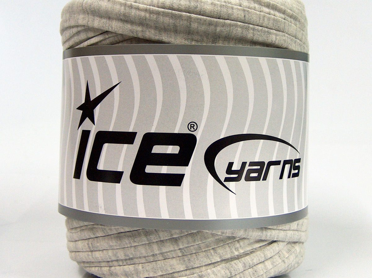 600 gr ICE YARNS UPCYCLED FABRIC 600 (95% Cotton 5% Elastan) Yarn Light Grey Cream