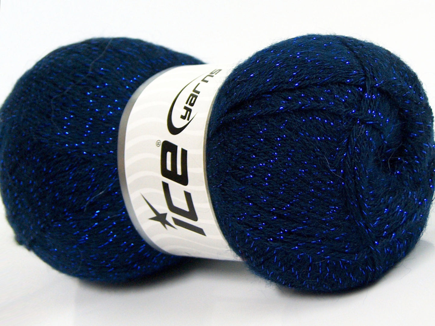 Lot of 4 x 100gr Skeins Ice Yarns ELITE SHAWL GLITZ (10% Mohair 10% Wool) Yarn Dark Navy