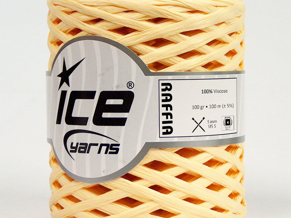 Lot of 2 x 100gr Skeins Ice Yarns RAFFIA (100% Viscose) Yarn Light Salmon
