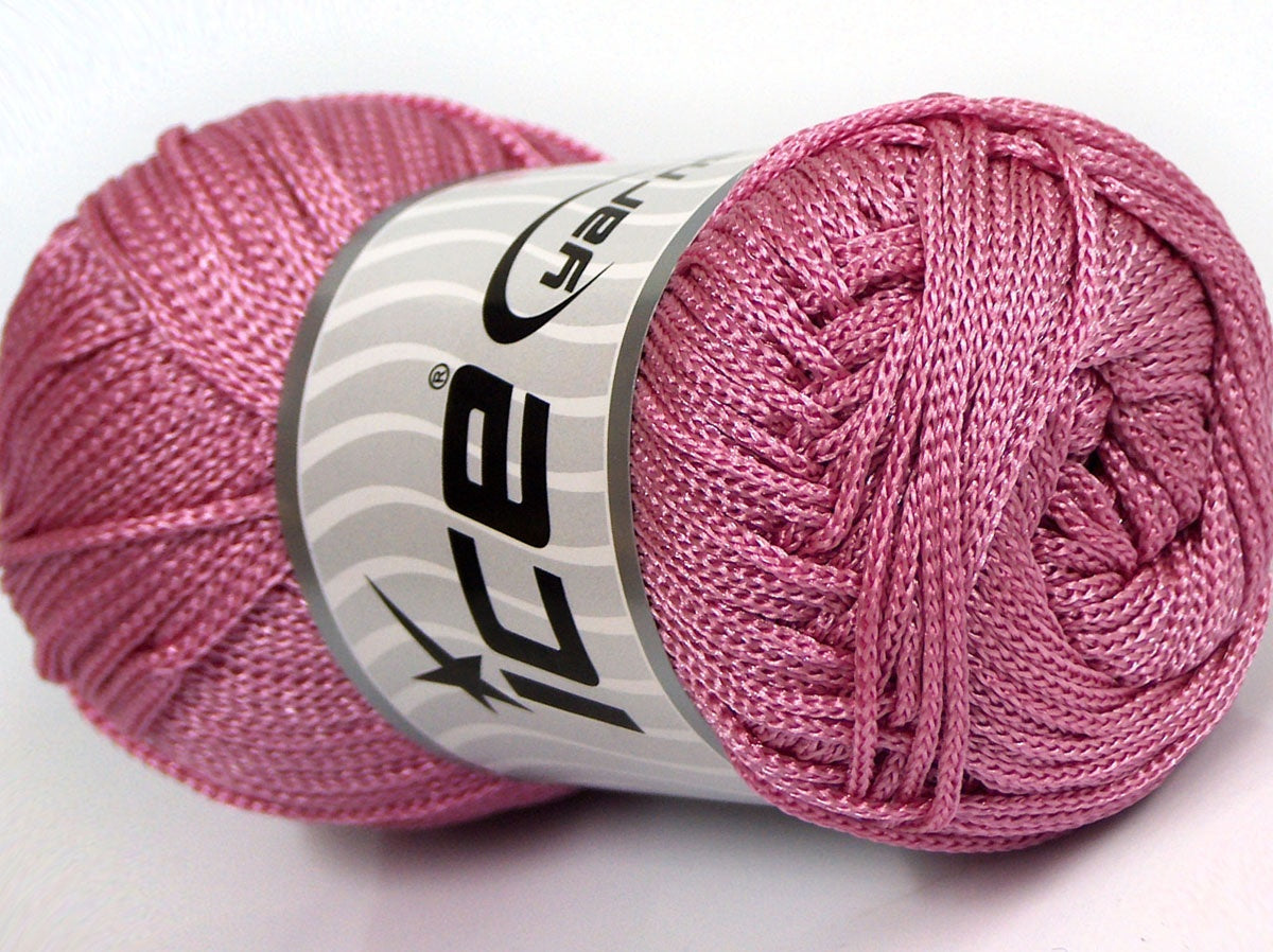 Lot of 4 x 100gr Skeins Ice Yarns MACRAME CORD Hand Knitting Yarn Rose Pink