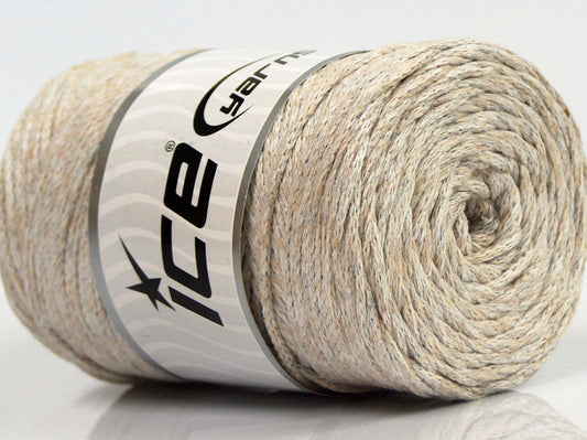 250 gr ICE YARNS MACRAME COTTON COLOR (100% Cotton) Yarn Beige Light Camel