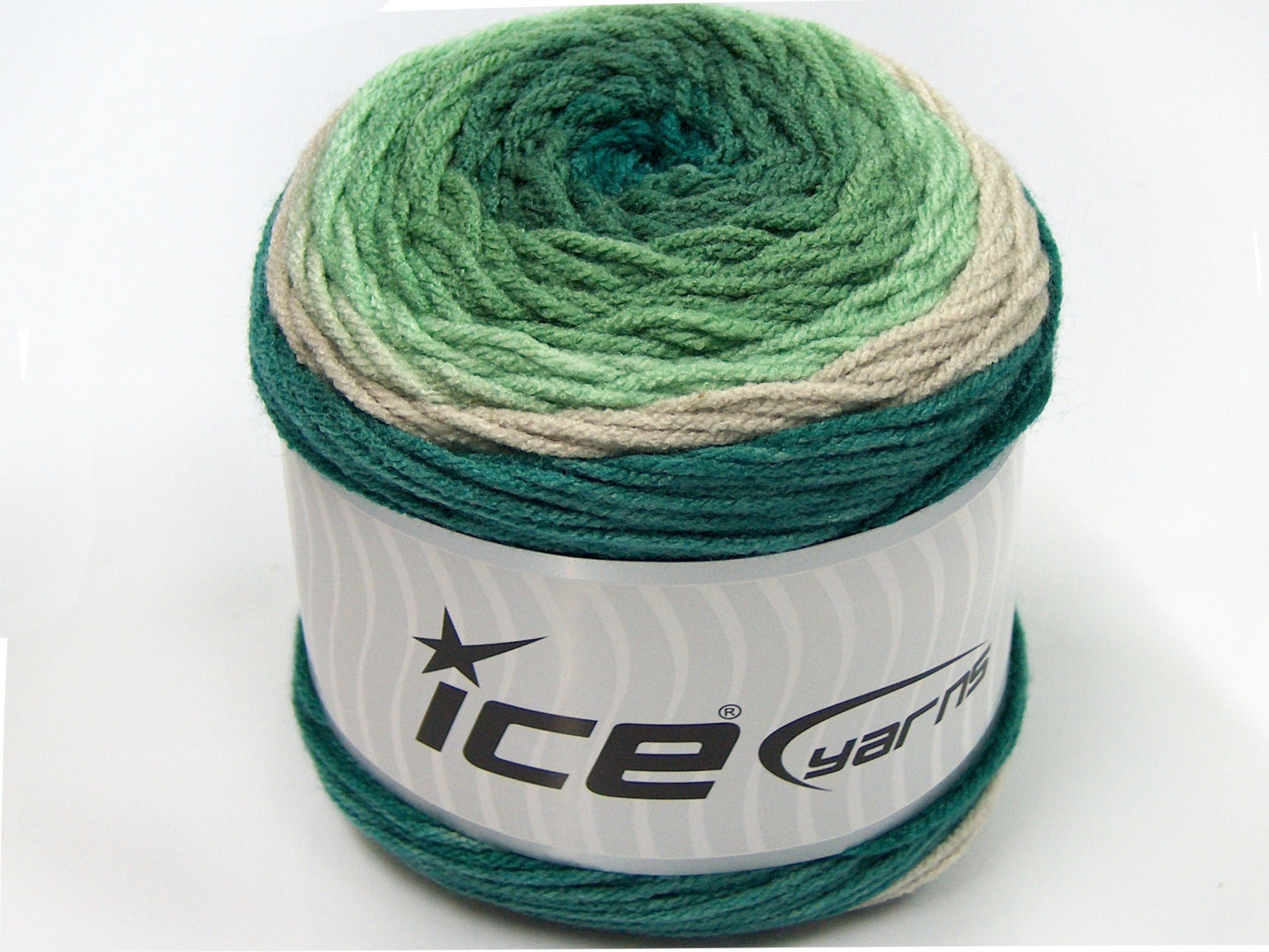 Lot of 2 x 200gr Skeins Ice Yarns CAKES COLOR Yarn Green Shades Beige