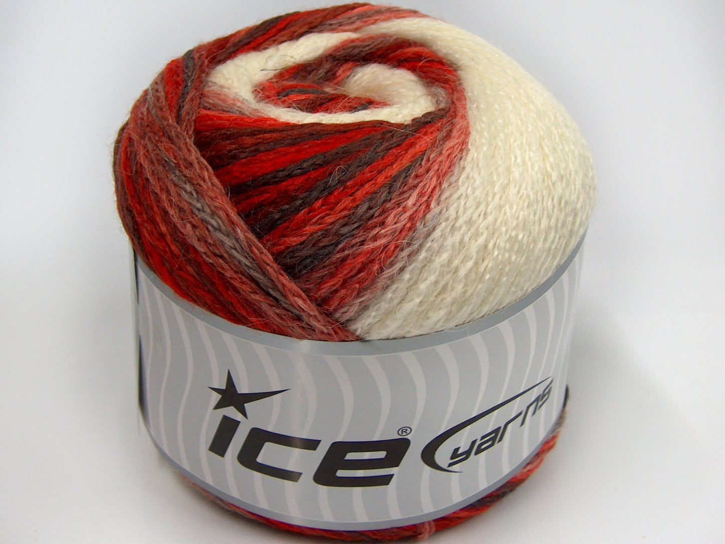 Lot of 2 x 200gr Skeins Ice Yarns CAKES CHAIN Yarn Light Cream Red Orange Beige