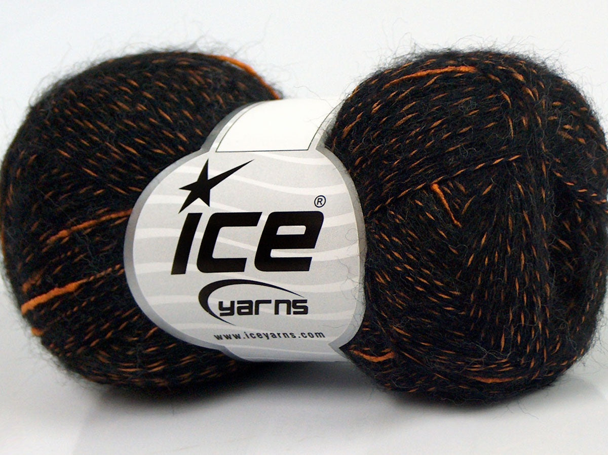 Lot of 8 Skeins Ice Yarns SALE LUXURY-PREMIUM (20% Baby Alpaca 20% Merino Wool) Yarn Black Gold