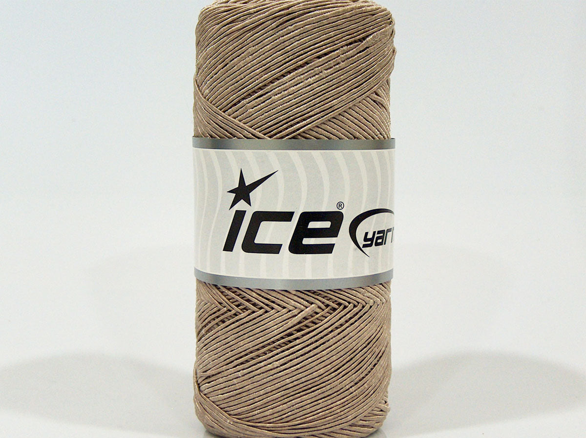 Lot of 2 x 200gr Skeins Ice Yarns SHINY COTTON (30% Cotton) Yarn Light Camel