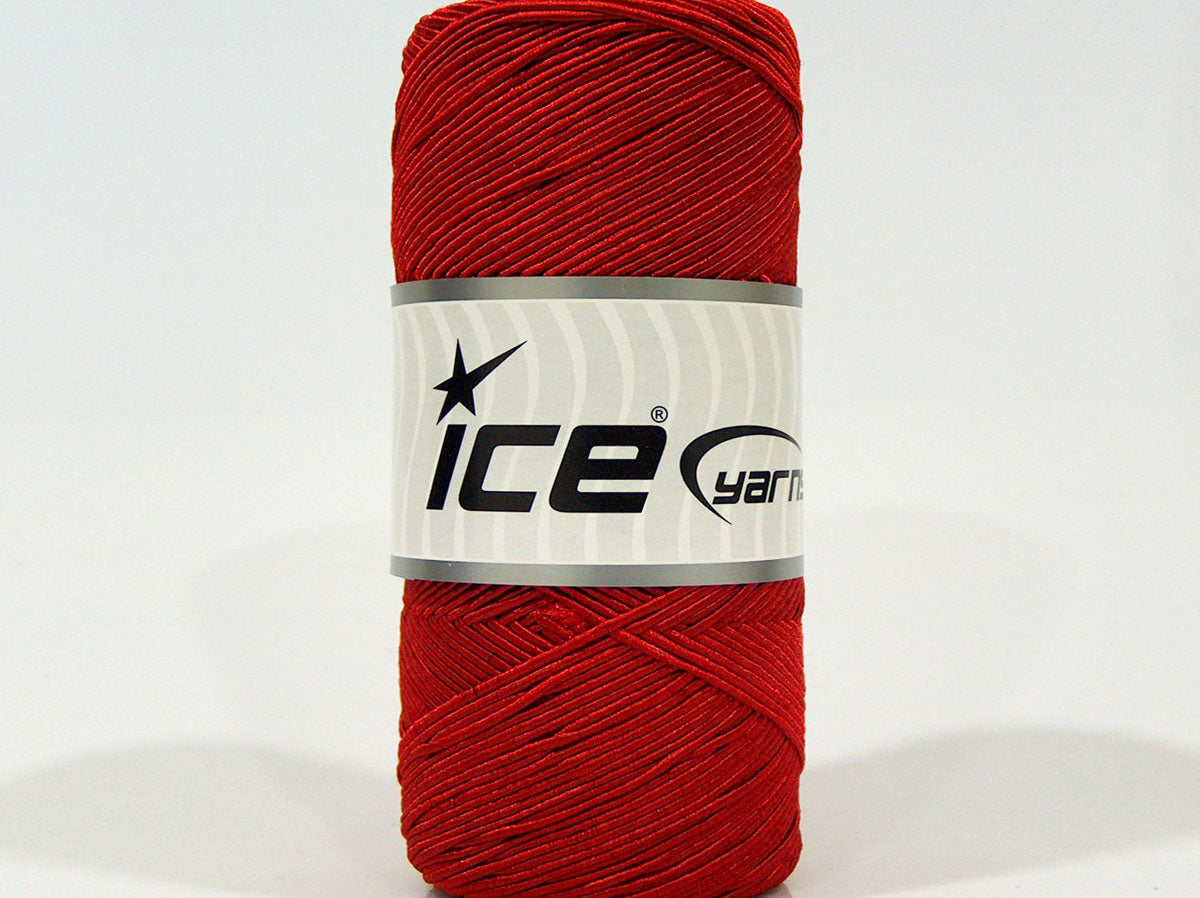 Lot of 2 x 200gr Skeins Ice Yarns SHINY COTTON (30% Cotton) Yarn Red