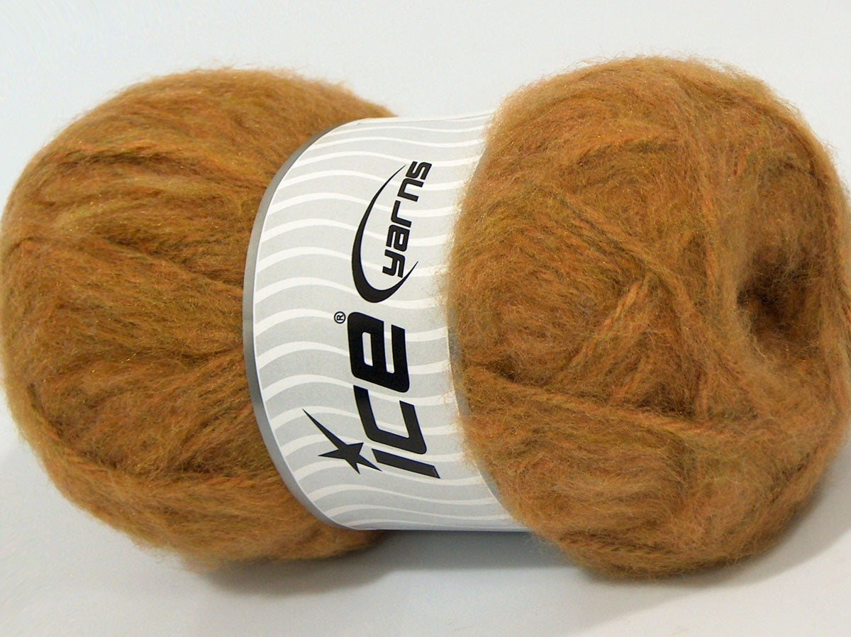 Lot of 4 x 100gr Skeins Ice Yarns BOTAFOGO (15% Mohair 15% Wool) Yarn Gold Shades Light Khaki