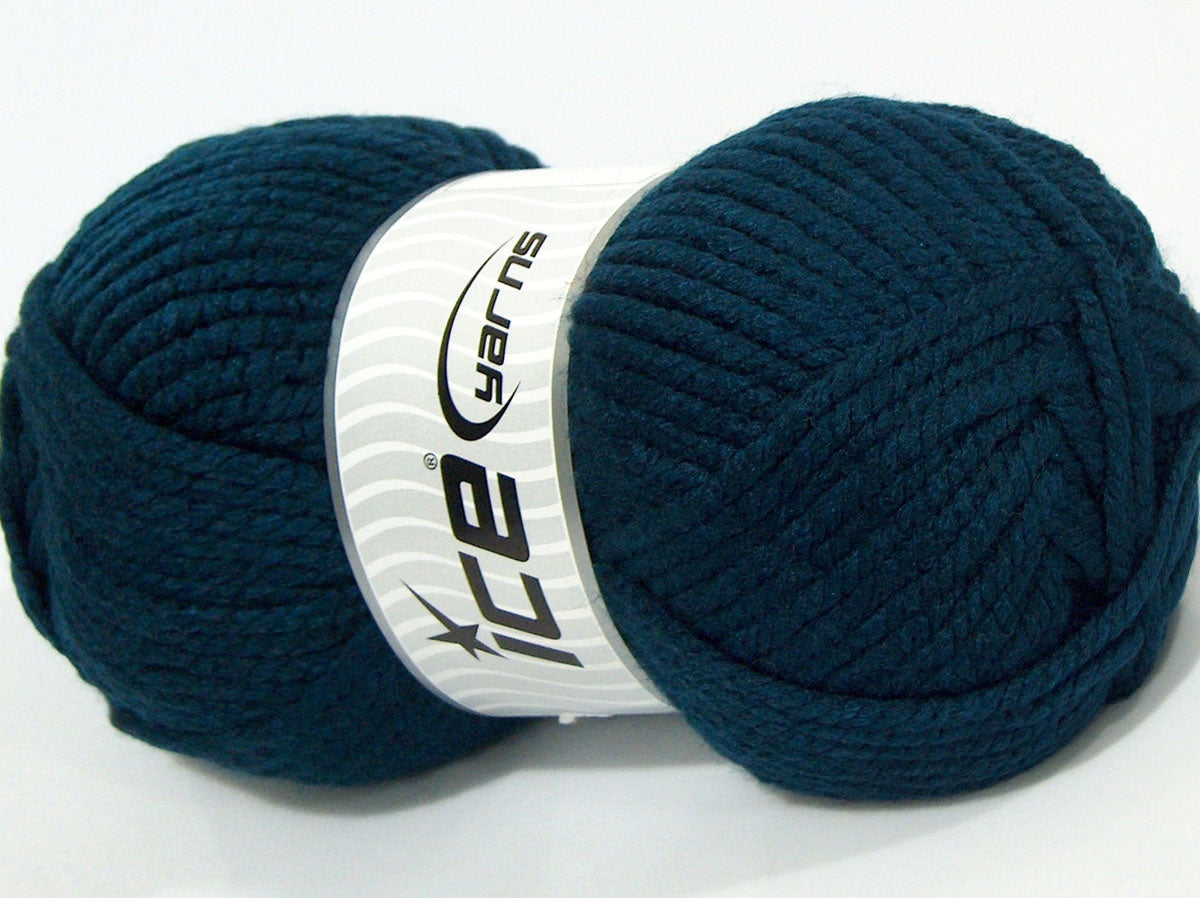 Lot of 2 x 200gr Skeins Ice Yarns SALE PLAIN (12% Wool) Yarn Dark Navy