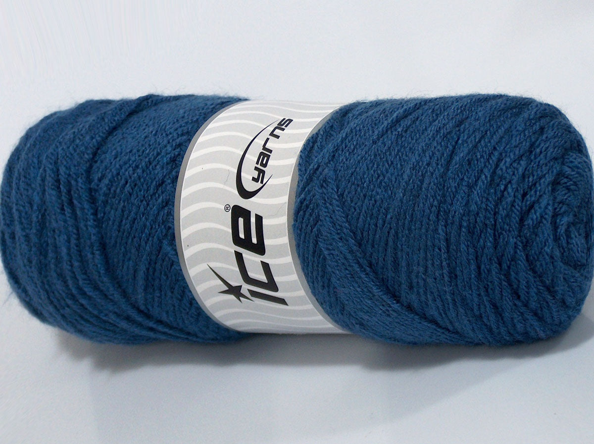 Lot of 2 x 170gr Skeins Ice Yarns SALE PLAIN Hand Knitting Yarn Jeans Blue