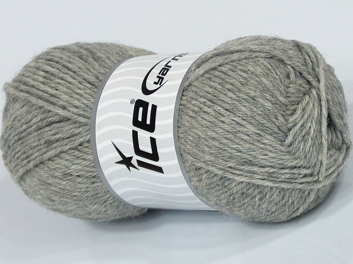 Lot of 4 x 100gr Skeins Ice Yarns SALE PLAIN (50% Wool) Hand Knitting Yarn Grey