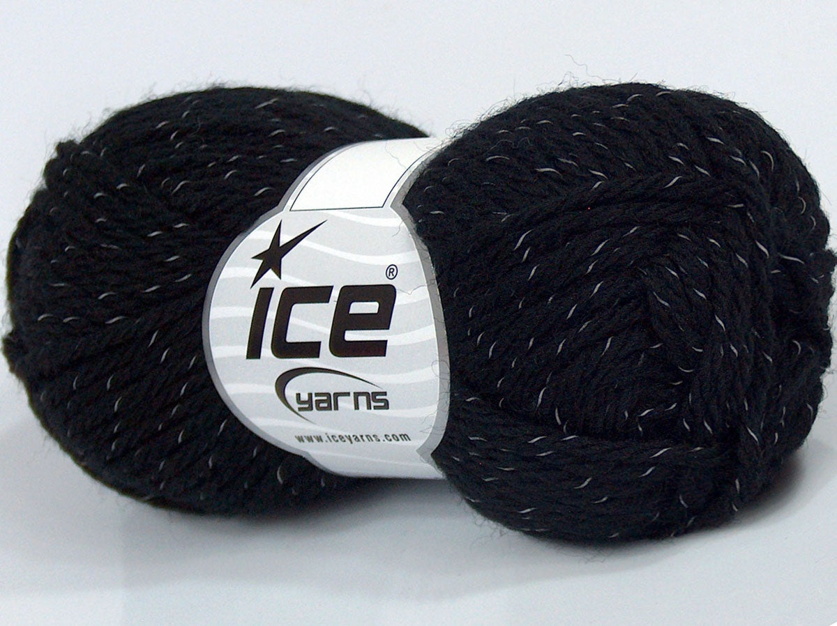 Lot of 6 Skeins Ice Yarns SALE LUXURY-PREMIUM (50% Wool) Yarn Black