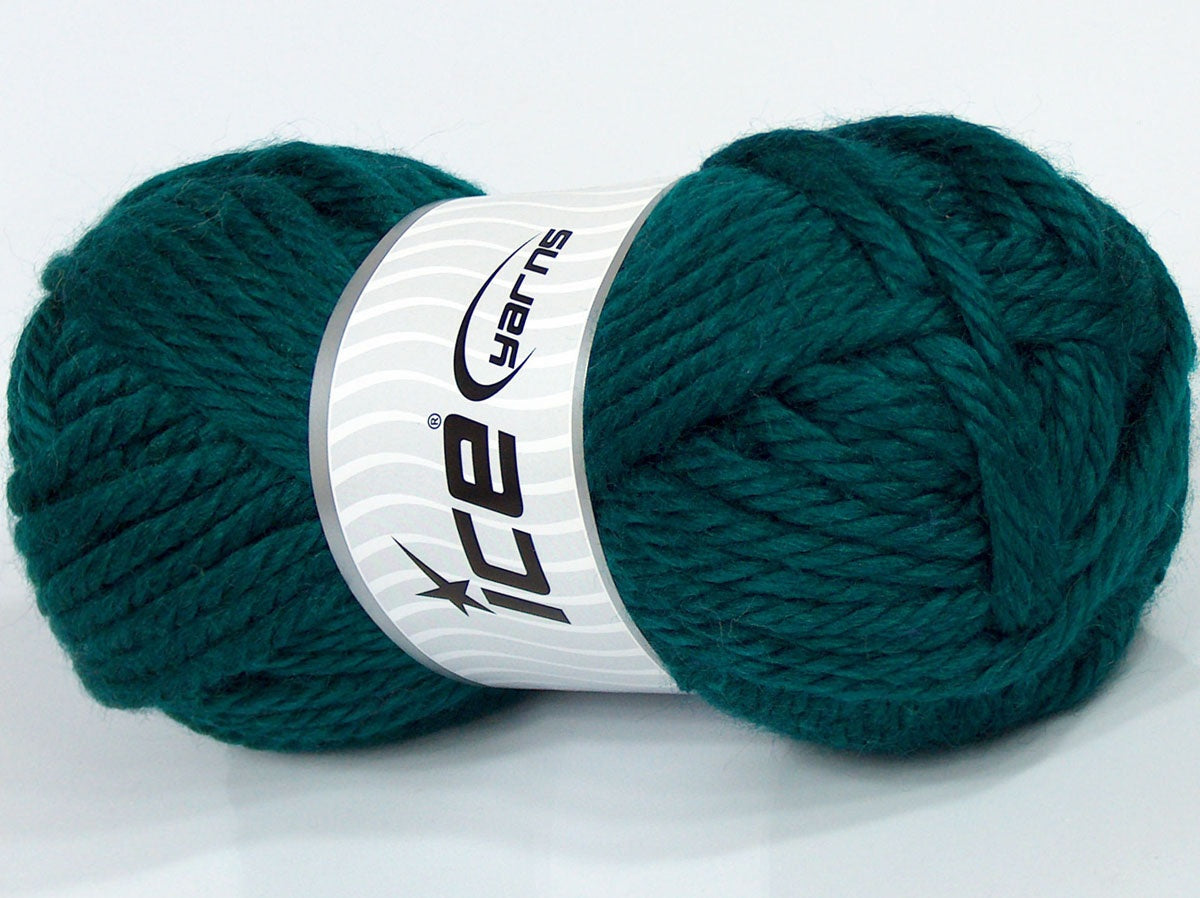 Lot of 3 x 130gr Skeins Ice Yarns SALE PLAIN Hand Knitting Yarn Dark Green
