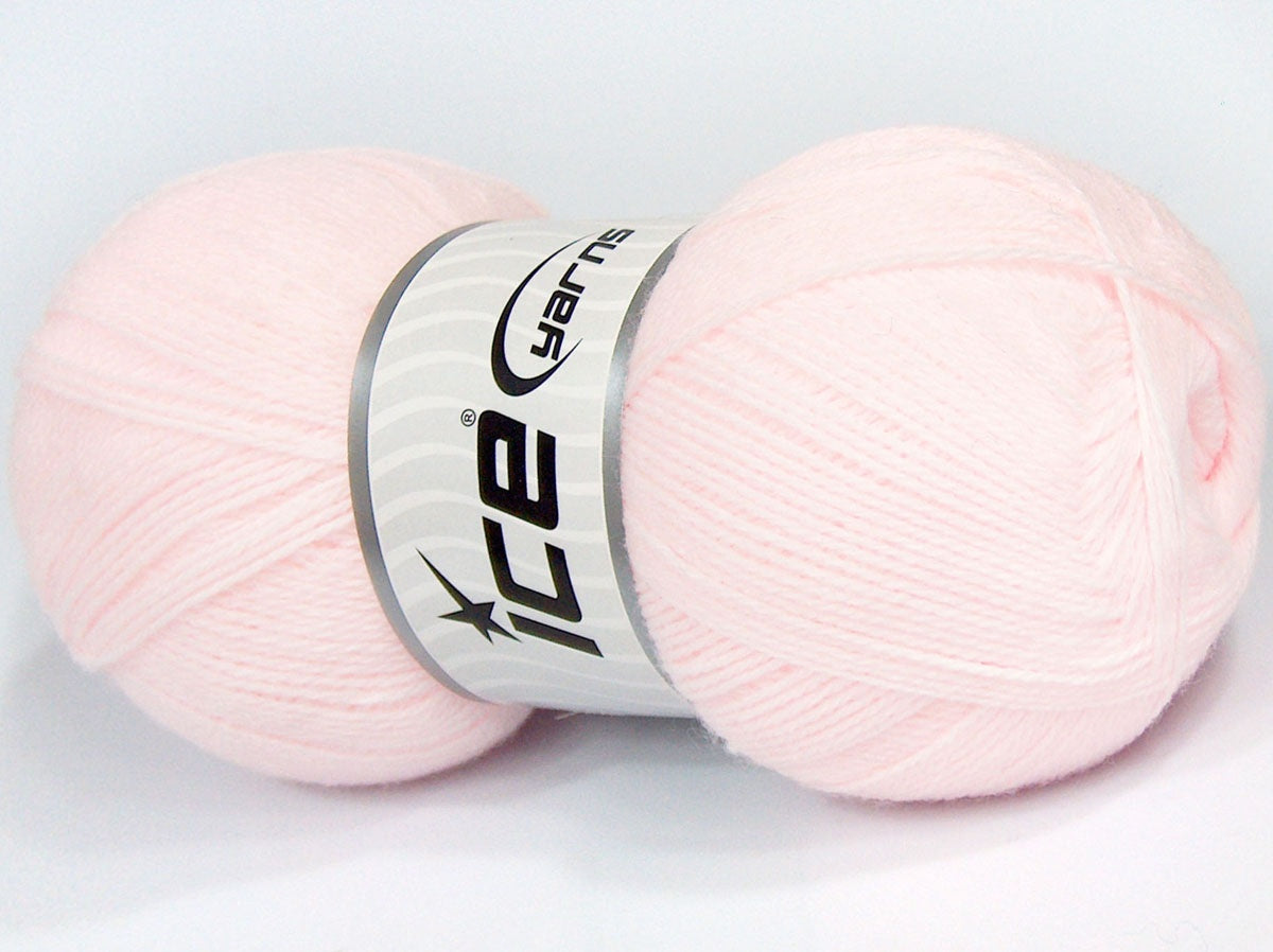 Lot of 4 x 90gr Skeins Ice Yarns SALE PLAIN Hand Knitting Yarn Light Pink