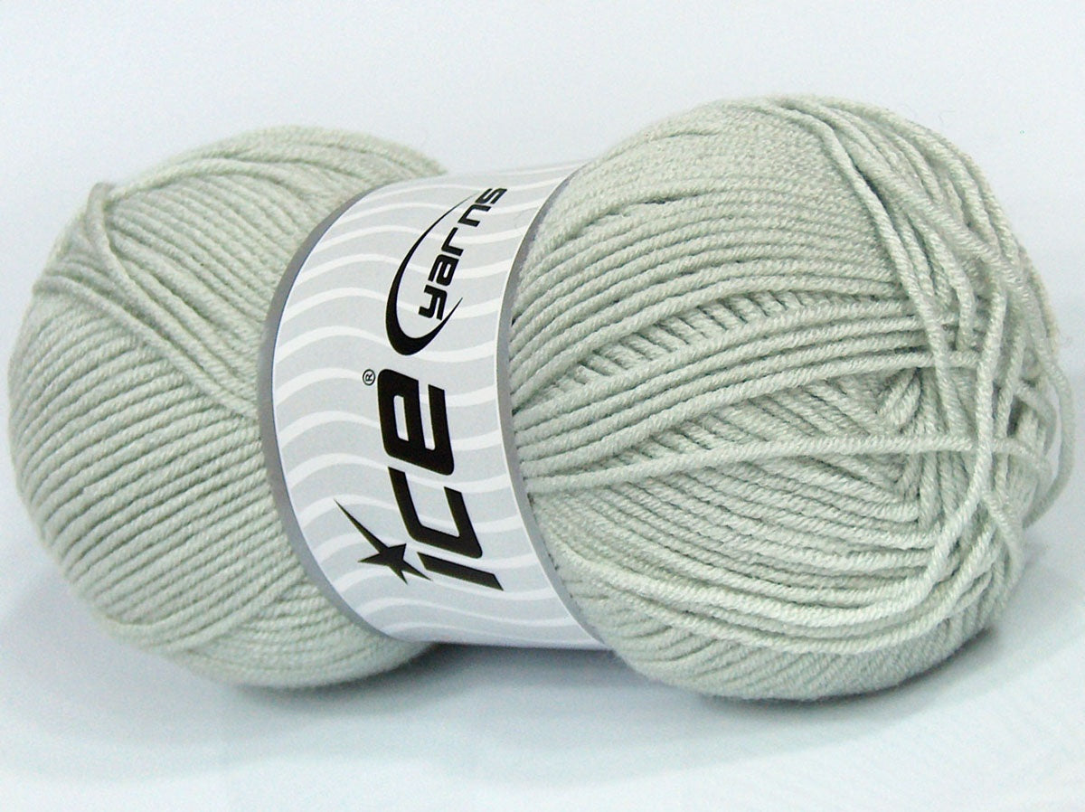 Lot of 4 x 95gr Skeins Ice Yarns SALE PLAIN Hand Knitting Yarn Light Grey