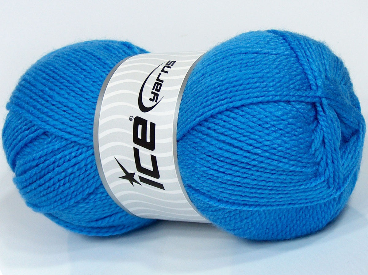 Lot of 4 x 100gr Skeins Ice Yarns SALE PLAIN Hand Knitting Yarn Blue