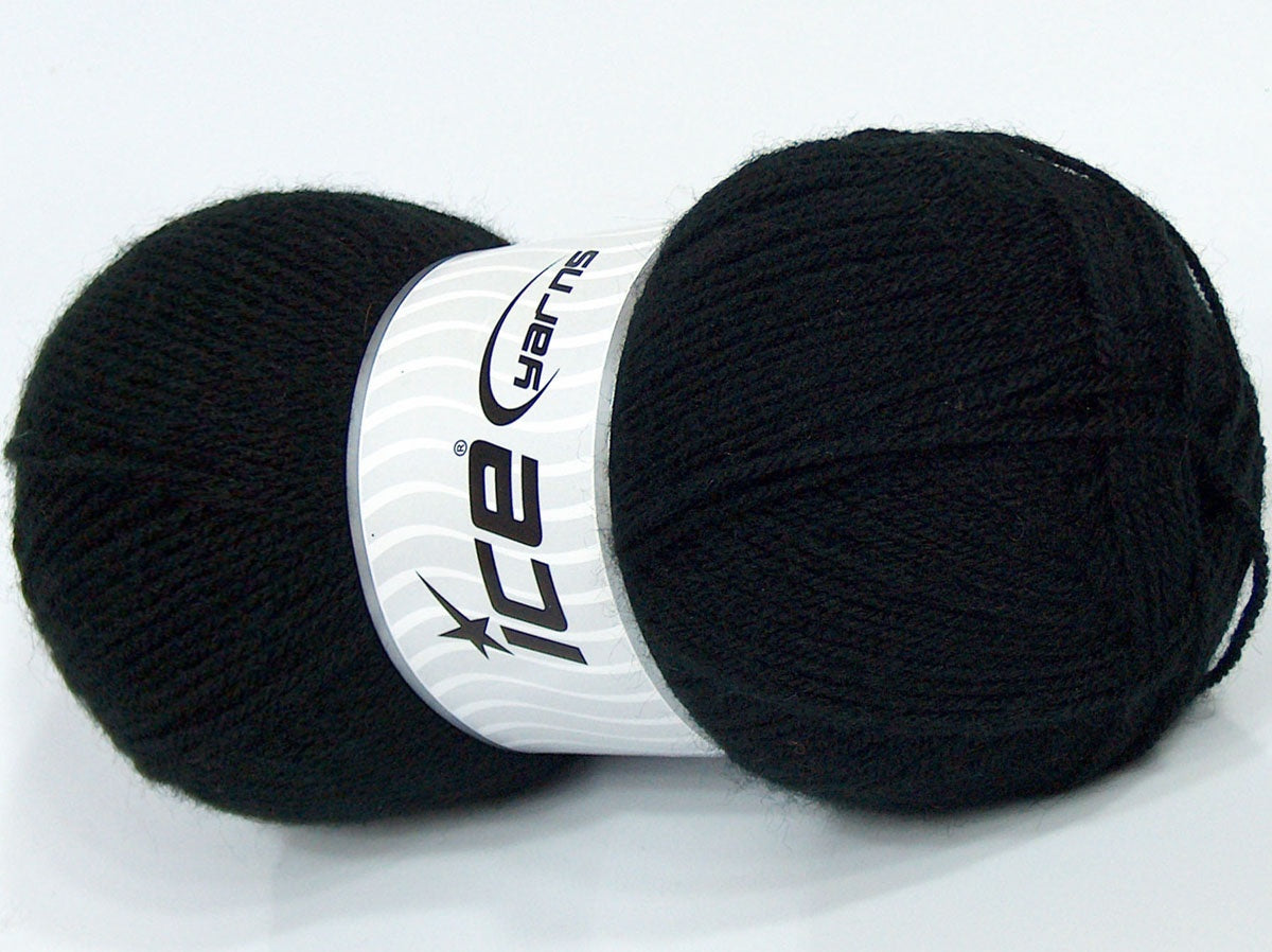 Lot of 4 x 100gr Skeins Ice Yarns SALE PLAIN Hand Knitting Yarn Black