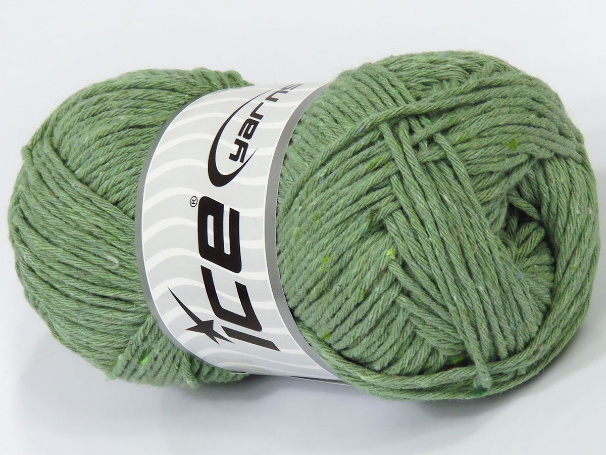 Lot of 4 x 100gr Skeins Ice Yarns NATURAL COTTON WORSTED (100% Cotton) Yarn Light Green